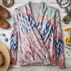 Vintage Wrangler Women's Small Knit Sweater Southwestern Aztec Pullover Sweater